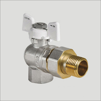 Кран кульовий з американкою 1/2" кутовий (White) Чехія