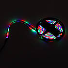 Світлодіодна стрічка 5м 3528, з пультом та блоком, від мережі / Самоклеюча багатобарвна стрічка для стелі, фото 8