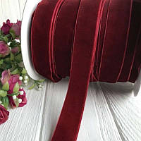 Стрічка оксамитова бордо. Ширина 2,5 см (за м)