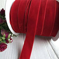 Стрічка оксамитова червона. Ширина 2.5 см (за м)