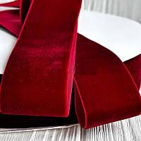 Стрічка оксамитова бордо. Ширина 4 см (за м)