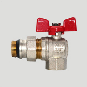 Кран кульовий з американкою 1/2" кутовий (Red) з "антипротечкою" (Чехія)
