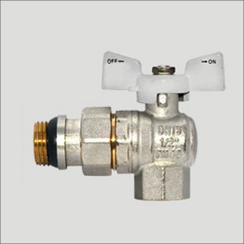 Кран кульовий з американкою 1/2" кутовий (White) з "антипротечкою" (Чехія)