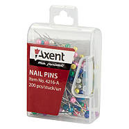 Булавки Axent 200 шт. цв 34 мм у пласт. футлярі 4216, фото 2