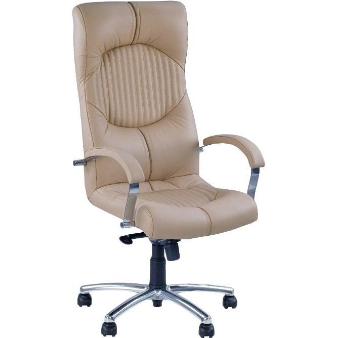 Крісло офісне поворотне Germes steel chrome Le (шкіра люкс)