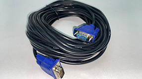 Шнур комп'ютерний VGA, штекер HDB 15pin - штекер HDB 15pin, з фільтром, 10м