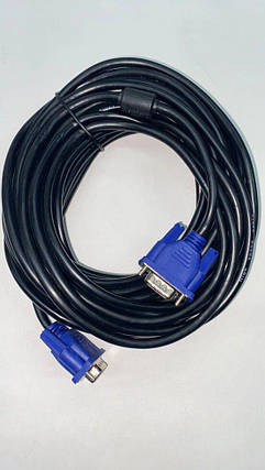 Шнур комп'ютерний VGA, штекер HDB 15pin - штекер HDB 15pin, з фільтром, 10м, фото 2