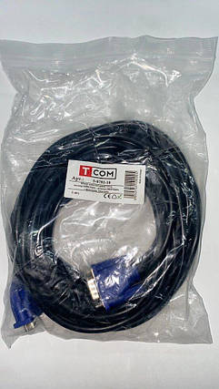 Шнур комп'ютерний VGA, штекер HDB 15pin - штекер HDB 15pin, з фільтром, 10м, фото 3