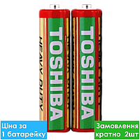 Батарейка сольова Toshiba AAA R3 мініпальчикова (трей) червона