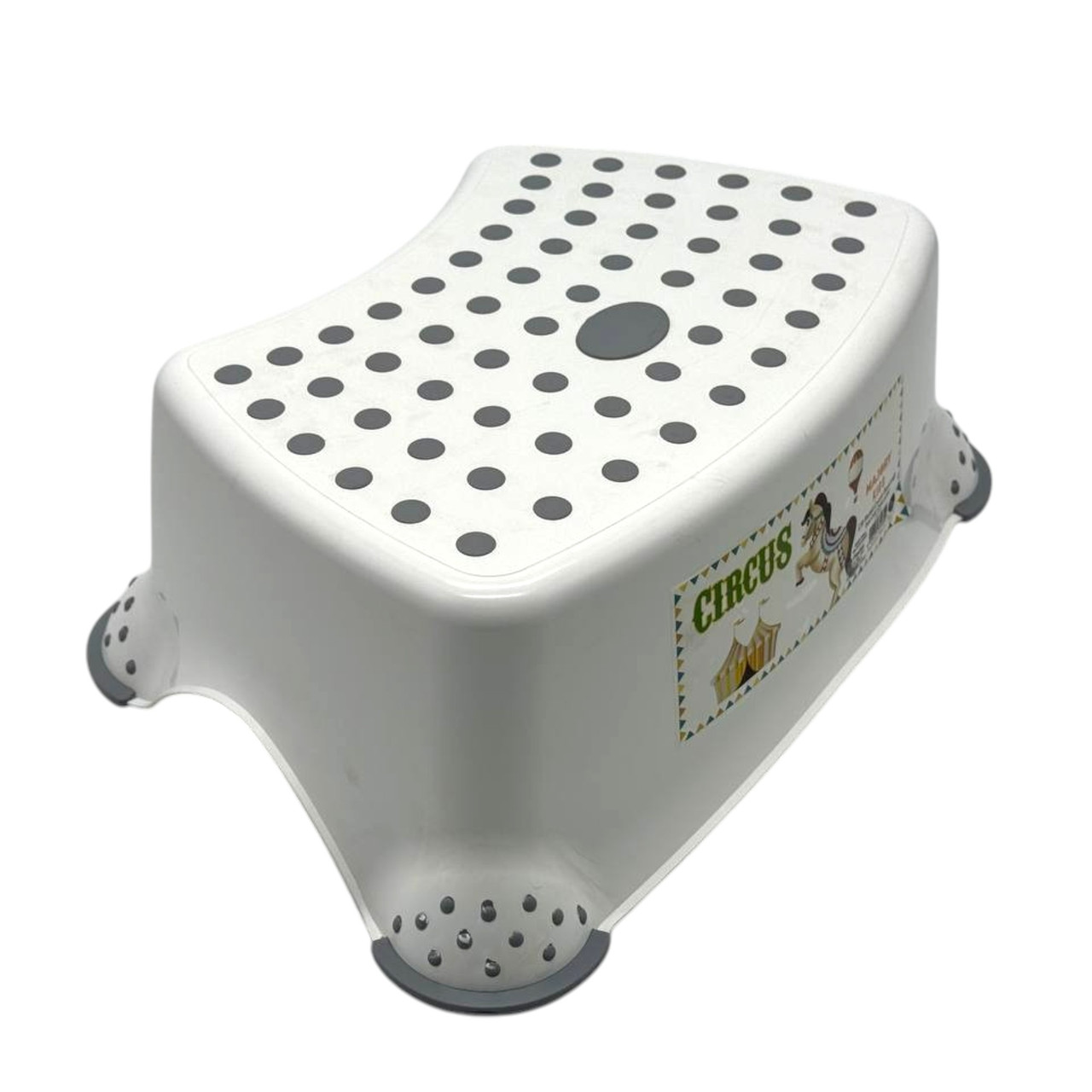 Дитячий табурет сходинка пластиковий Туреччина СМ-510 Підставка для ніг дитині для ванної біла 32*20 H 15 cm