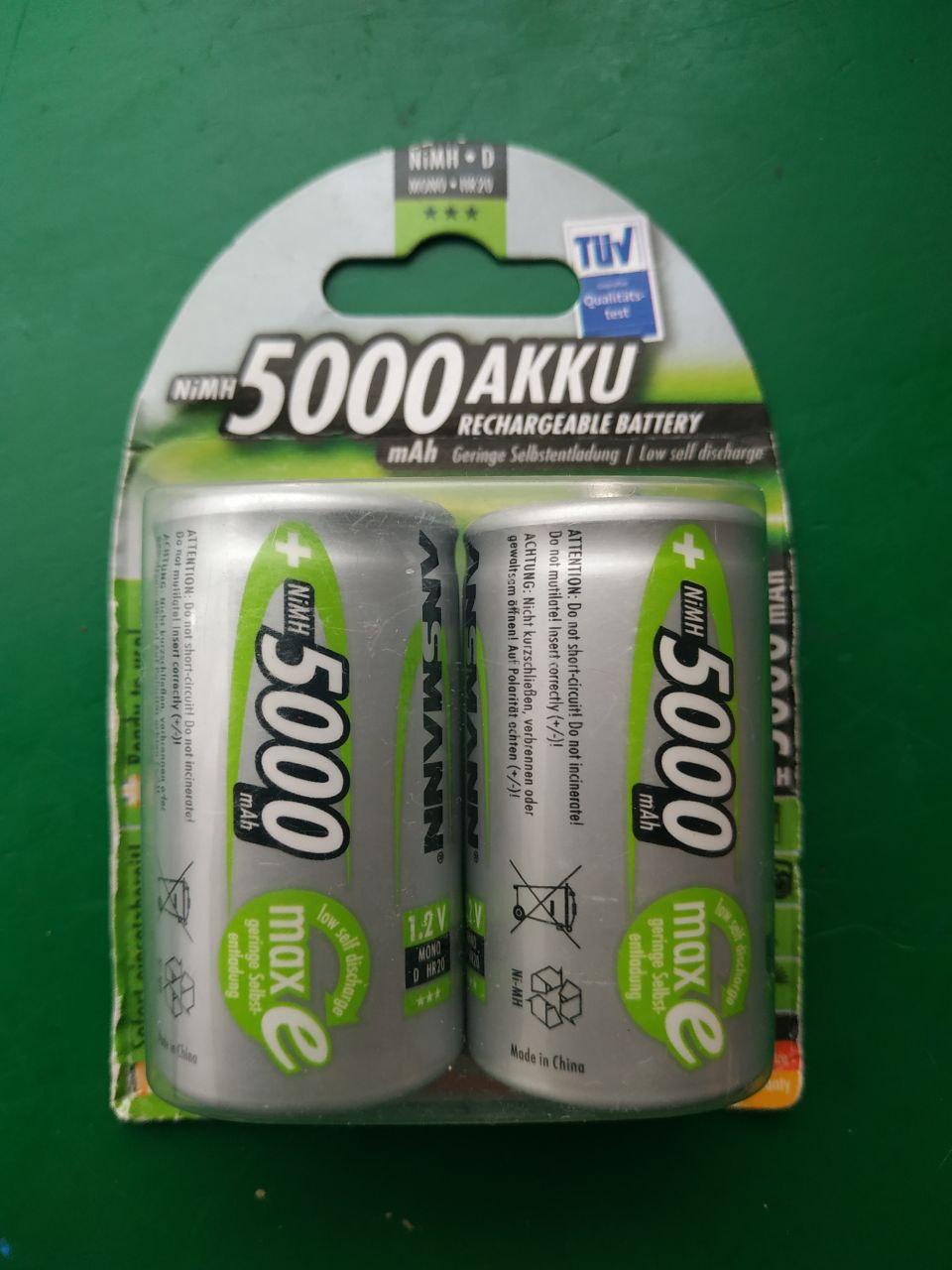 Акумулятор ANSMANN D Ni-MH 5000 mAh ( за упаковку 2 шт )