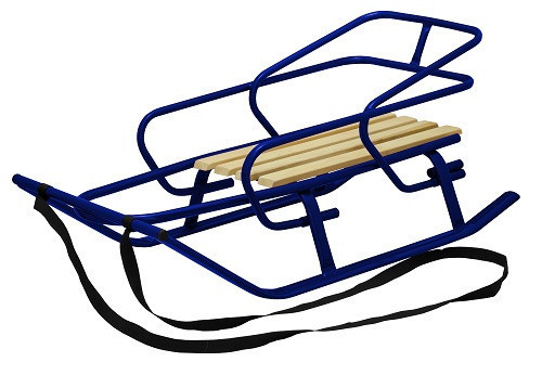 Зручні металеві санки зі спинкою та мотузкою для дітей, Буран Snower, для катання по снігу, 4.9 кг, фото 1