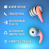 Беруші протишумні, беруші для перельотів, беруші для вух Hechpro рожеві (2940), фото 4