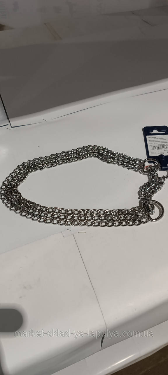 Нашийник зашморг трирядний для собак 50 см 2,5 мм, фото 1