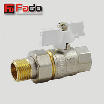 Кран кульовий з американкою Fado NEW 1/2" НВ прямий (білий), фото 1