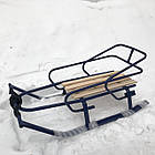 Зручні металеві санки зі спинкою та мотузкою для дітей, Буран Snower, для катання по снігу, 4.9 кг, фото 4