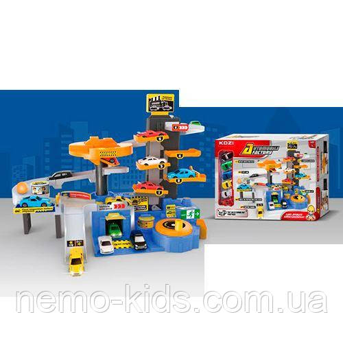 Гараж машинка 6,5 см 6 шт., кулька, у кор-ку, 50,5-36-14 см, фото 1