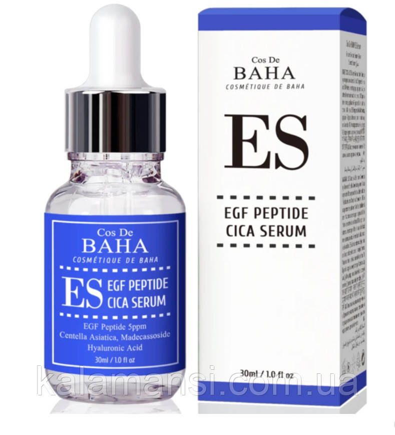 Омолоджувальна заспокійлива сироватка з EGF та пептидами Cos De Baha ES EGF Peptide Serum 30 мл