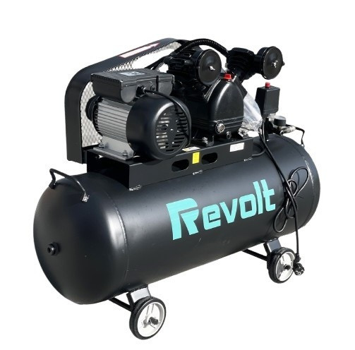 Ремінний компресор 100л, 3.0 кВт, 2850 об/хв два циліндри Revolt AC 100VB, фото 1