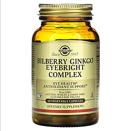 Bilberry Ginkgo Eyebright Complex Solgar 60 капсул