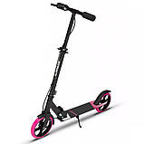 Самокат із ручним тормозом Razzo CITY 200 мм. алюмінієвий HUL1-200 Black/Pink, фото 3
