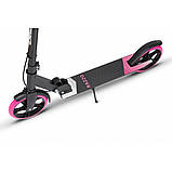 Самокат із ручним тормозом Razzo CITY 200 мм. алюмінієвий HUL1-200 Black/Pink, фото 4