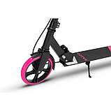 Самокат із ручним тормозом Razzo CITY 200 мм. алюмінієвий HUL1-200 Black/Pink, фото 5