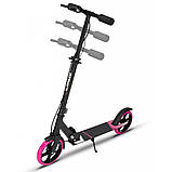 Самокат із ручним тормозом Razzo CITY 200 мм. алюмінієвий HUL1-200 Black/Pink, фото 6
