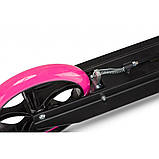 Самокат із ручним тормозом Razzo CITY 200 мм. алюмінієвий HUL1-200 Black/Pink, фото 9