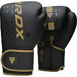 Боксерські рукавиці RDX F6 Kara Matte Golden 6 унцій (капа в комплекті), фото 3
