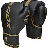 Боксерські рукавиці RDX F6 Kara Matte Golden 6 унцій (капа в комплекті), фото 4