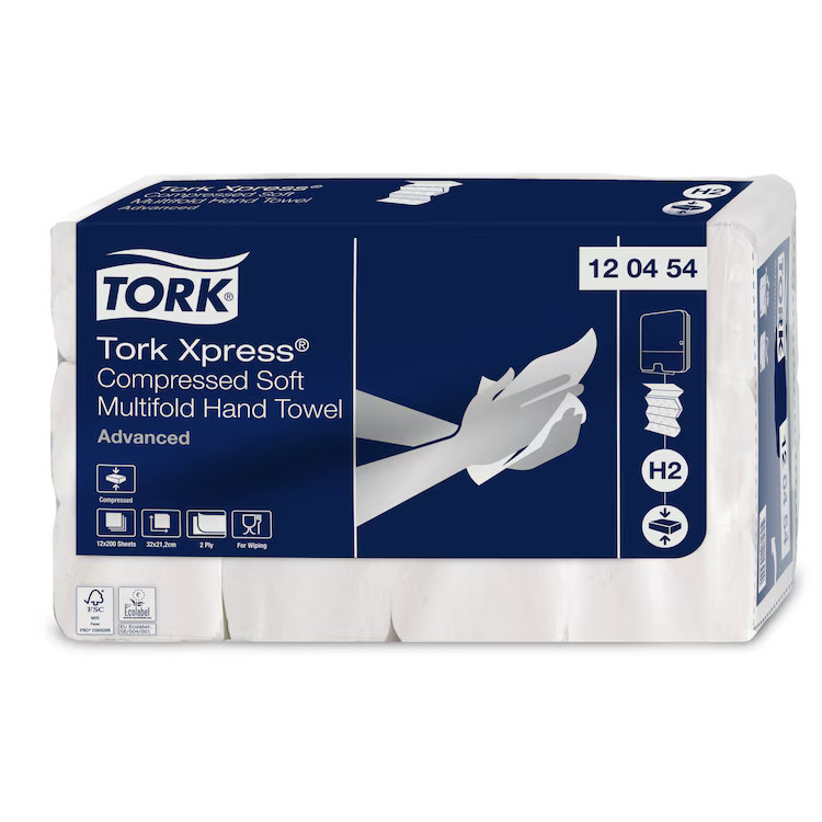 Рушники листовi TORK Xpress Multifold Н2 двошарові 200 листів (спресовані)
