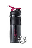 Шейкер спортивний (пляшка) BlenderBottle SportMixer Flip 28oz/820ml Black/Pink, фото 4