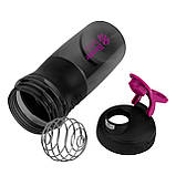 Шейкер спортивний (пляшка) BlenderBottle SportMixer Flip 28oz/820ml Black/Pink, фото 7