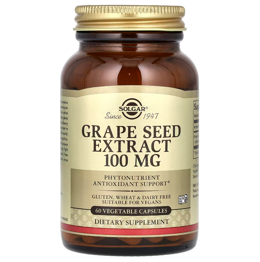 Grape Seed Extract 100 мг Solgar 60 капсул, фото 1