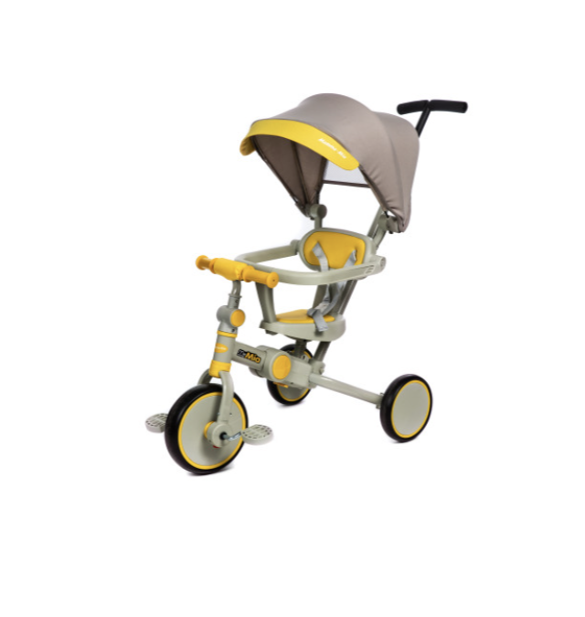 Дитячий велосипед-беговел 6в1 MIA 105-2B з батьківською ручкою, козирком і захисним бортиком, 1+.