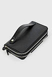Чоловічий шкіряний клатч на дві блискавки Desisan 160-01 чорний, фото 2