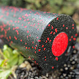 Масажний ролик (роллер) гладкий PowerPlay PP-4348 2 in 1 EPP Foam Roller Чорно/Червоний (33x14см.), фото 6