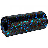 Масажний ролик (роллер) гладкий PowerPlay PP-4348 2 in 1 EPP Foam Roller Чорно/Синій (33x14см.), фото 4