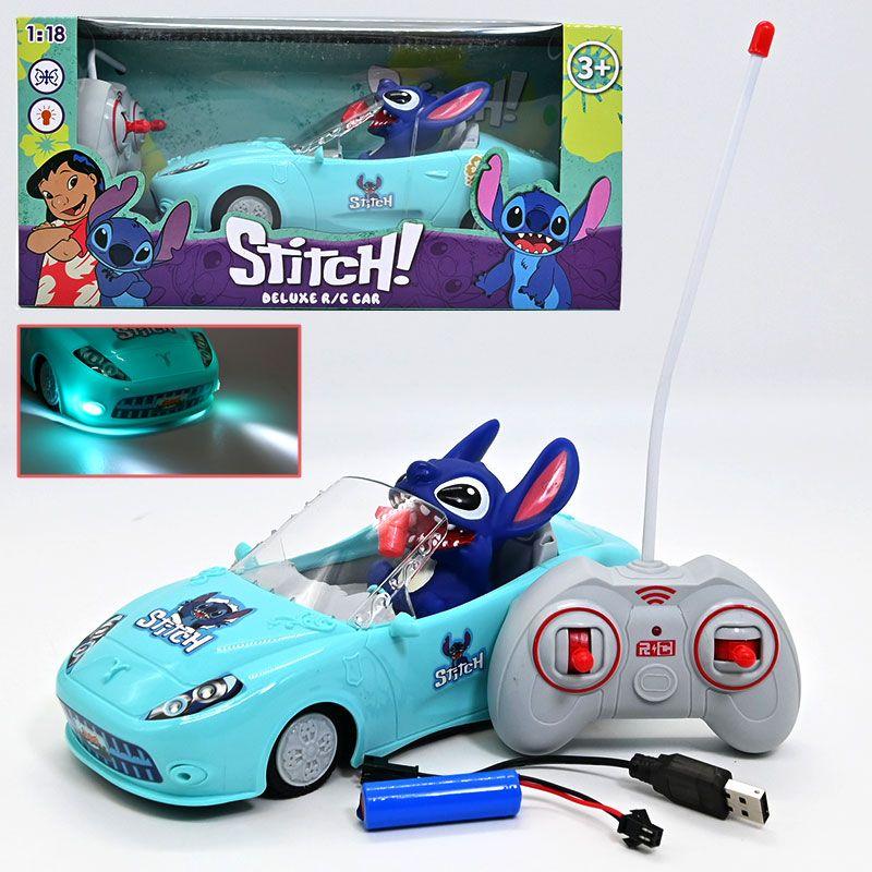Іграшкова машинка на радіокеруванні "Stitch" (акумулятор, підсвічування, гумові шини, фігурки героїв) 015-2