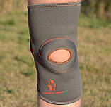 Наколінник MadMax MFA-297 Knee Support with Patella Stabilizer Dark Grey/Orange L, фото 7