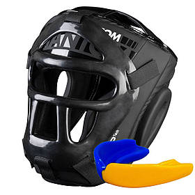 Боксерський шолом Phantom APEX Cage Black (капа в подарунок)