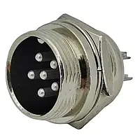 Роз'єм MIC 336 big "штекер", монтажний, 6pin, діам.-20мм