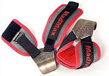Гаки для тяги на зап'ястя MadMax MFA-330 Lat Hooks Antic silver/Grey/Red, фото 4