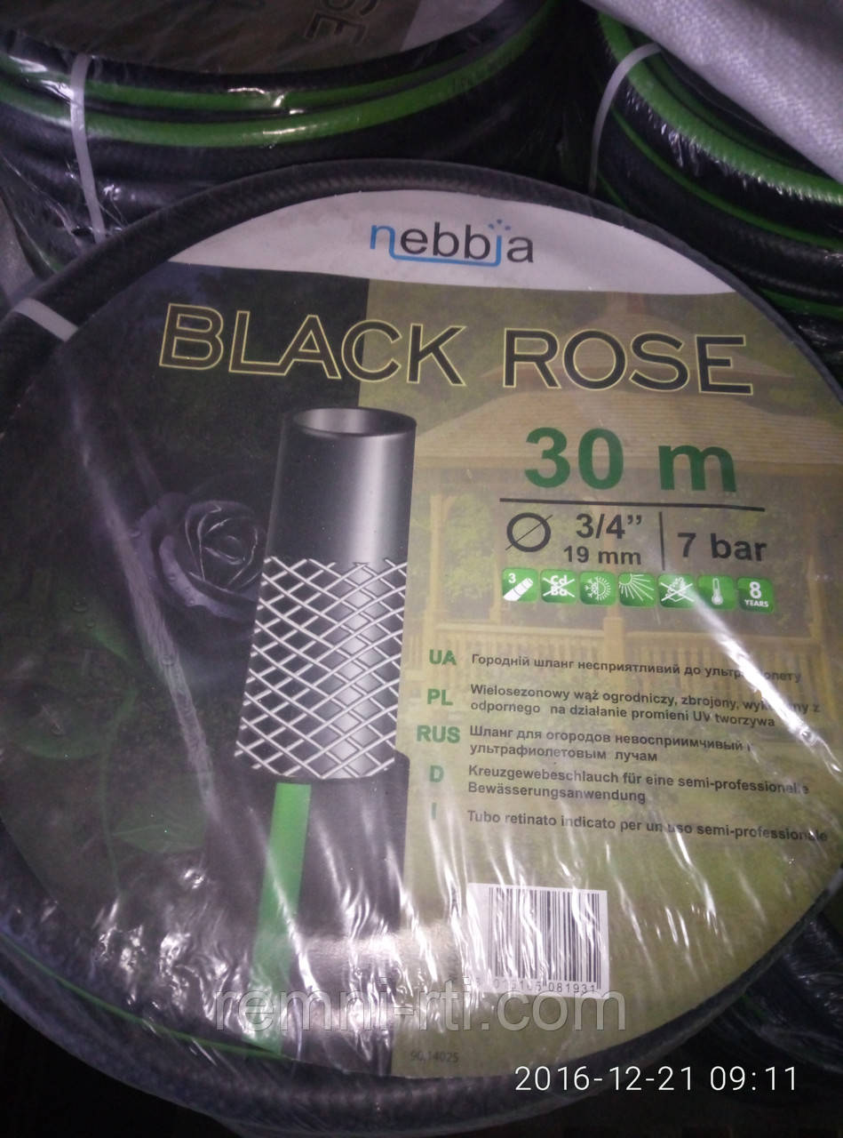 Шланг поливочный NEBBIA BLACK ROSE 1/2" (25 М) (ИТАЛИЯ) - фото 2 - id-p449913207