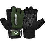Рукавички для фітнесу RDX W1 Half Army Green M, фото 6