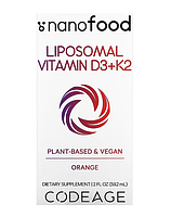 Codeage Ліпосомальні вітаміни D3 і K2 апельсин 59,2 мл, фото 2