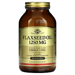 Flaxseed Oil Solgar 1250 мг 100 капсул