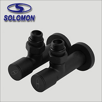 Комплект приладових кранів з американкою Solomon ART.7777-BLACK 1/2"х1/2", фото 1