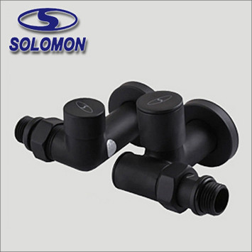Комплект приладових кранів з американкою Solomon ART.7777_TEN-BLACK 1/2"х1/2"